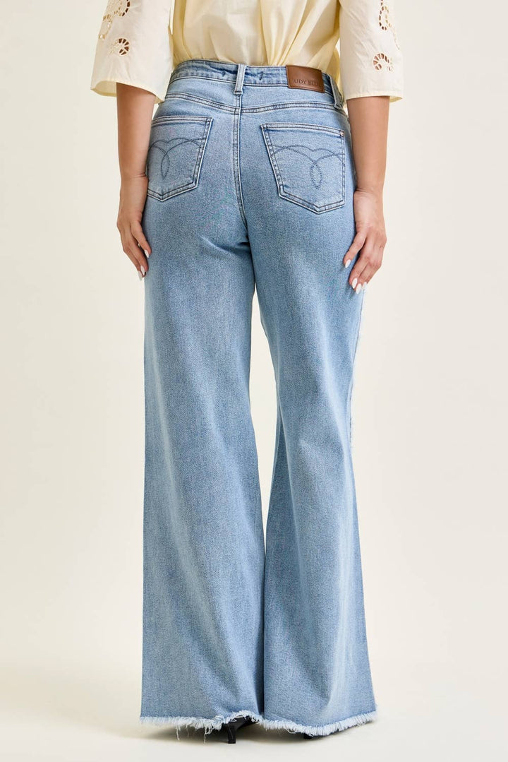 The Split Decision| Judy Blue Wide w/ Raw Twisted Outseam
