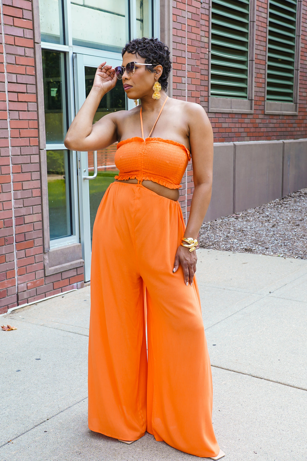 The Haley Rayon Cut-out Tube Jumpsuit