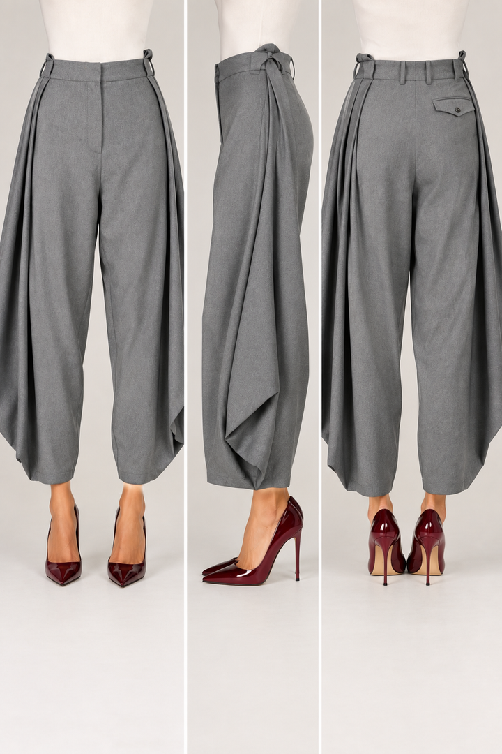 The Wilford Avant Garde Draped| Sculpted Pants