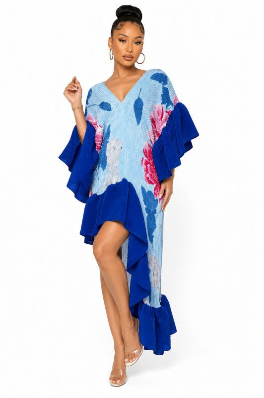 Poetry In Motion Ruffle Asymmetric Dress