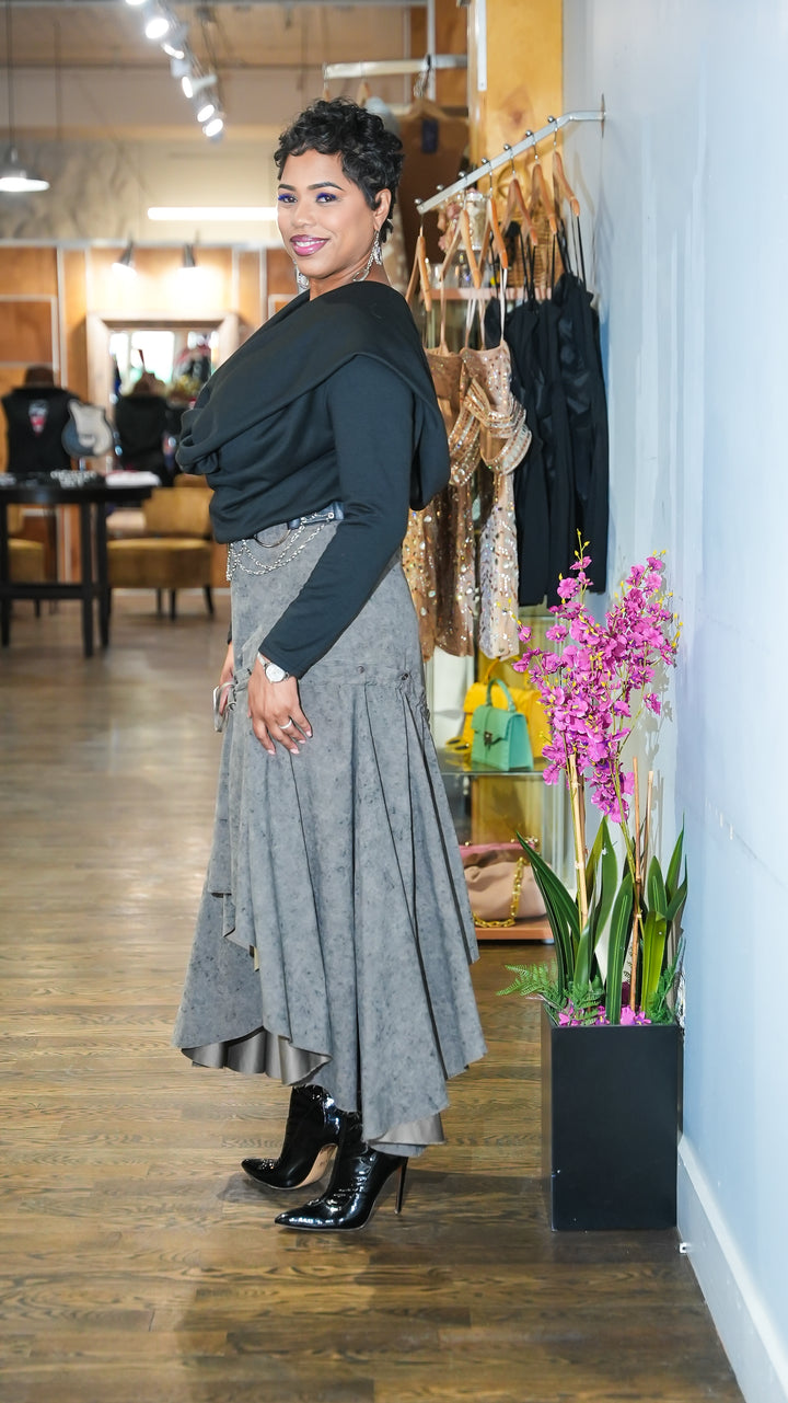 All in the Details dual mix Asymmetrical Skirt