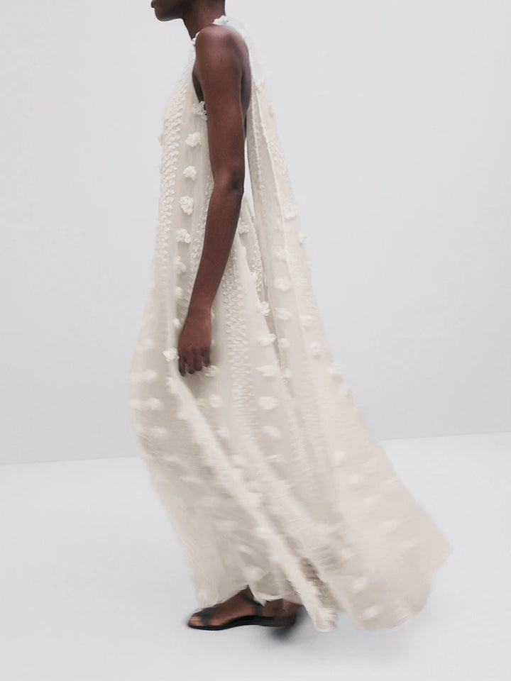 Etoile Blache Textured Backless Maxi Dress