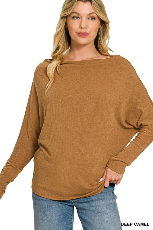 Off Shoulder Dolman Sleeve Top