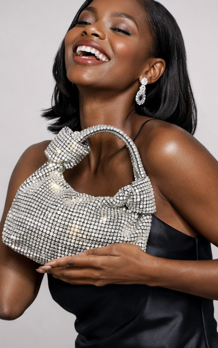 Sparkle Bling Bling Rhinestone Monroe Bag (Silver)