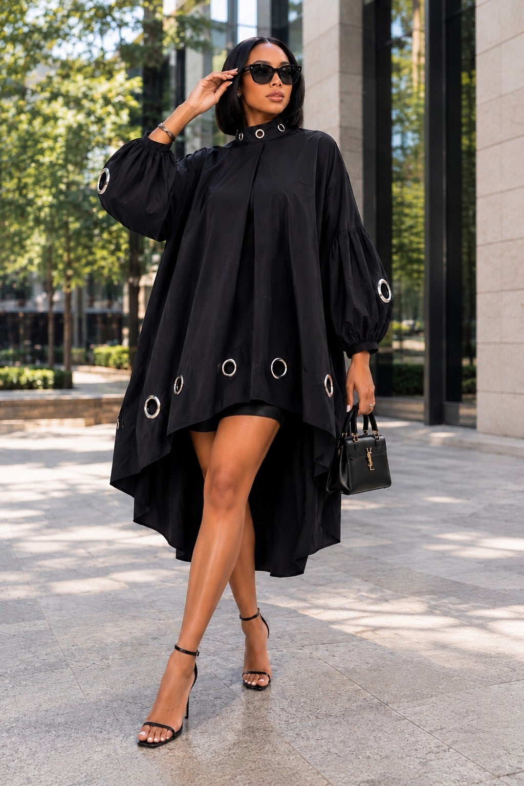 The Orbit Edit Grommet Tunic Dress