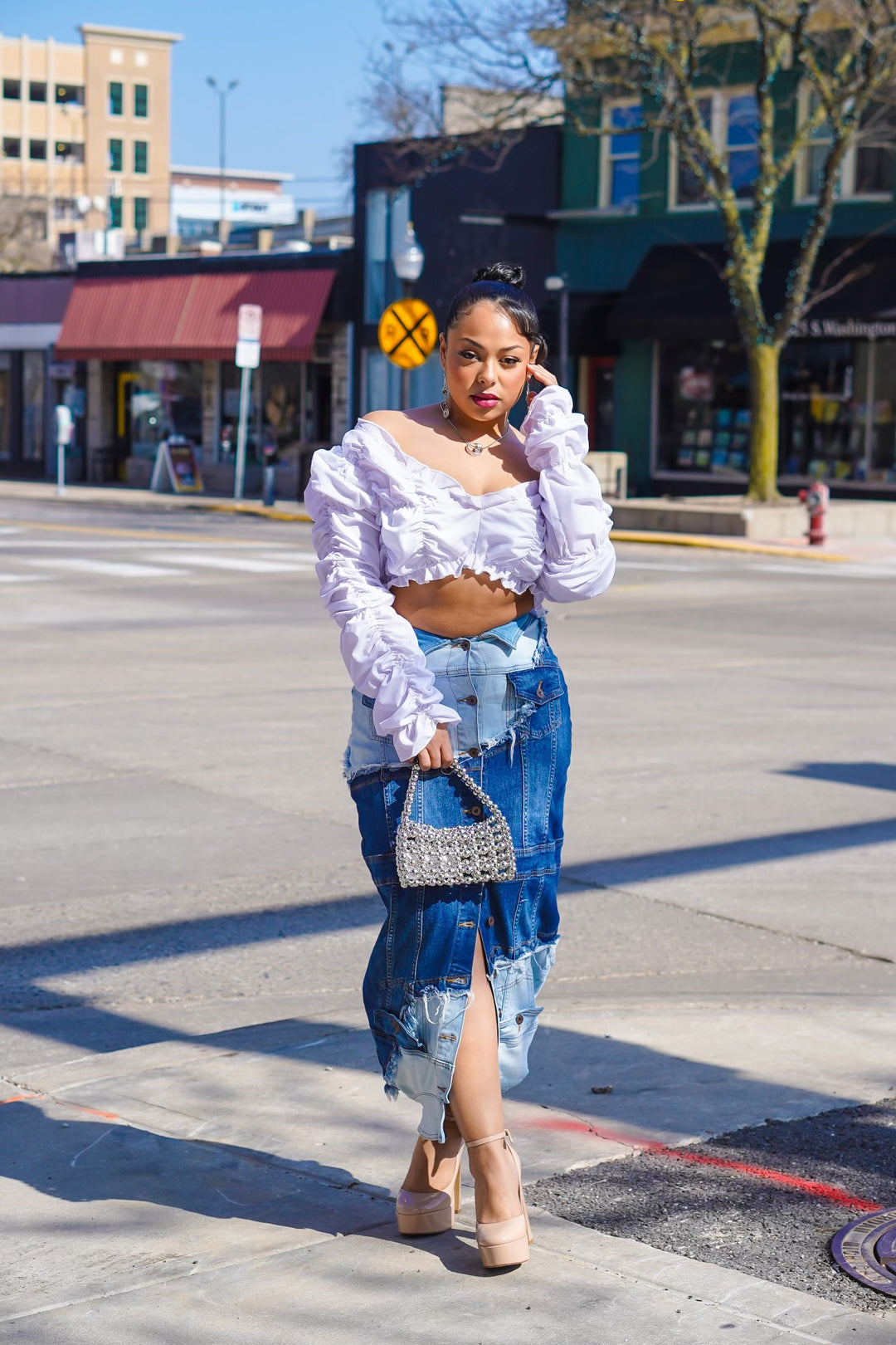 Can't Decide Which Way Denim Skirt