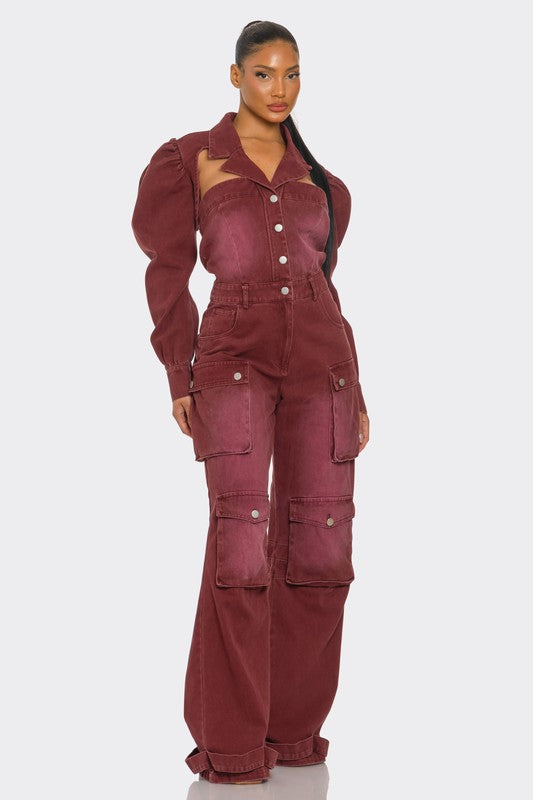 UPTOWN GAL VINTAGE CUT-OUT JUMPSUIT