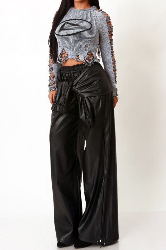Knot it Up Faux Leather Pants