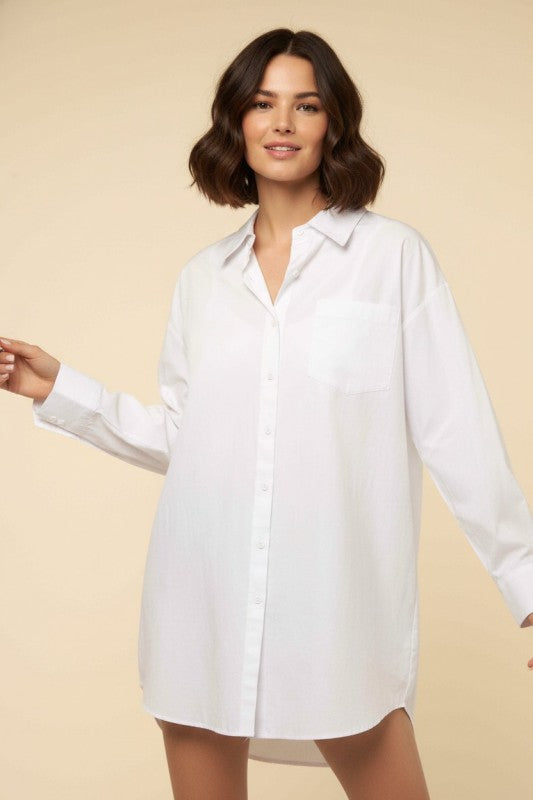 Oversized Button Up Whte Shirt