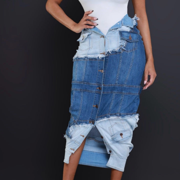 Can't Decide Which Way Denim Skirt