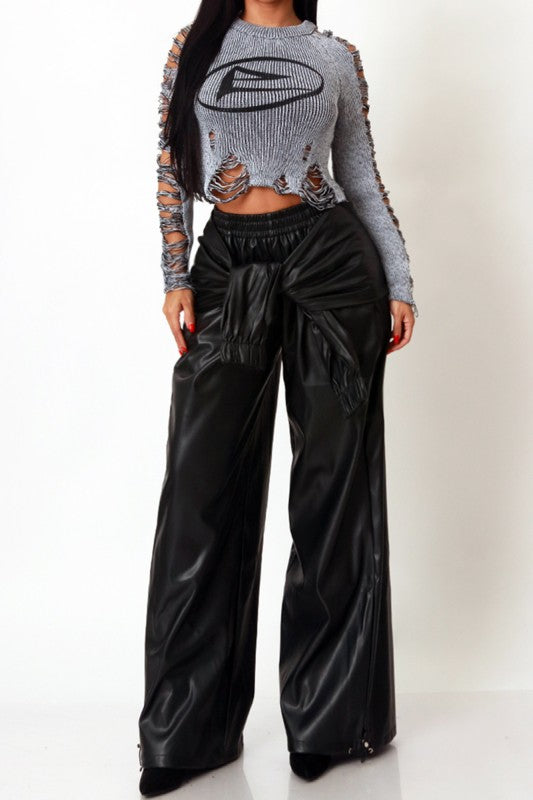 Knot it Up Faux Leather Pants