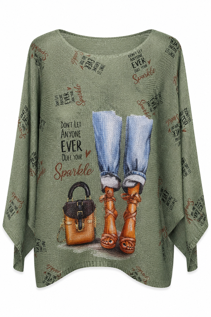 Booked &amp; Busy Oversized Graphic Top (Blue)