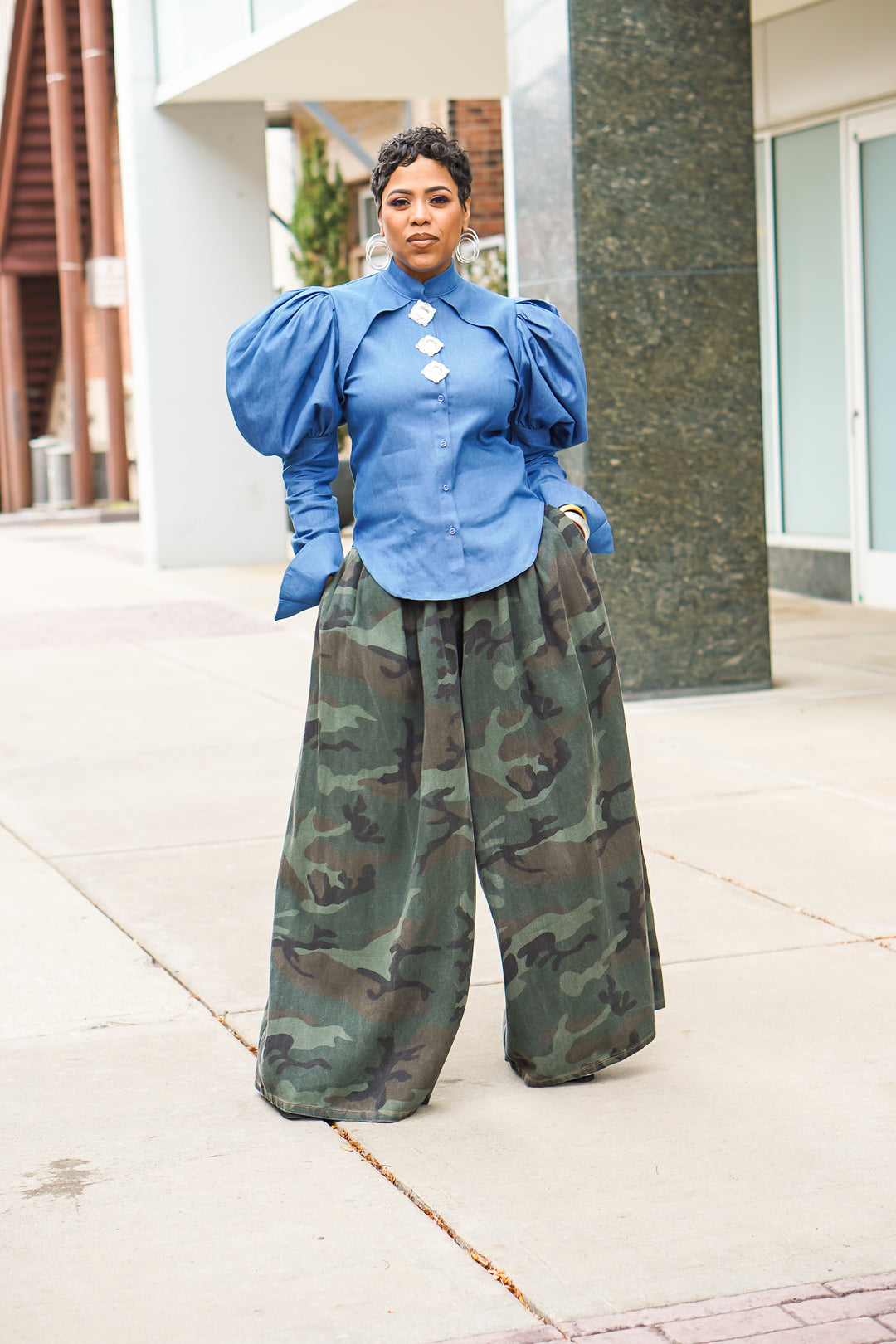 Denim Bling, Bling Button up Top