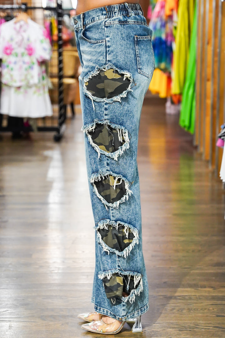 Hide my Camo Denim Jeans