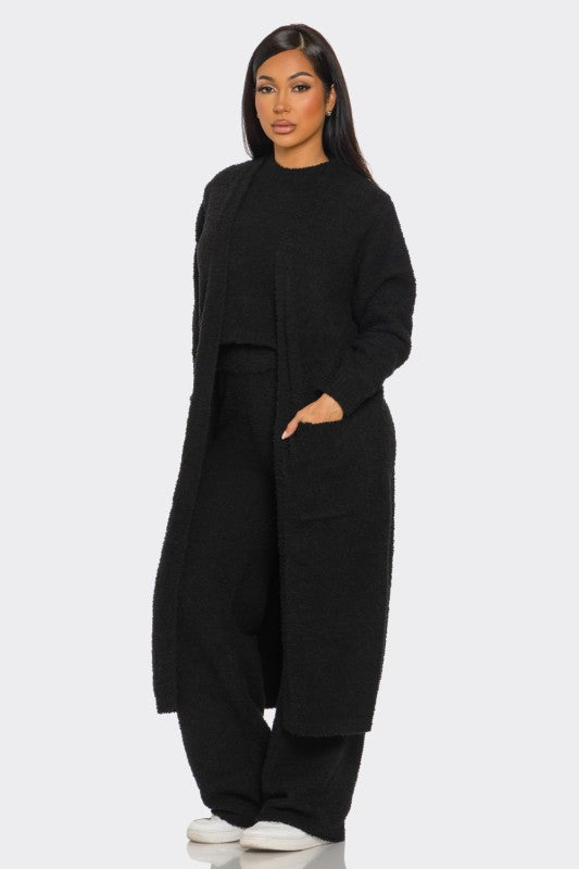 Warm me up Cozy 3pc Set (Beige & Black)