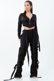 Kali B String French Terry Pants (Khaki)