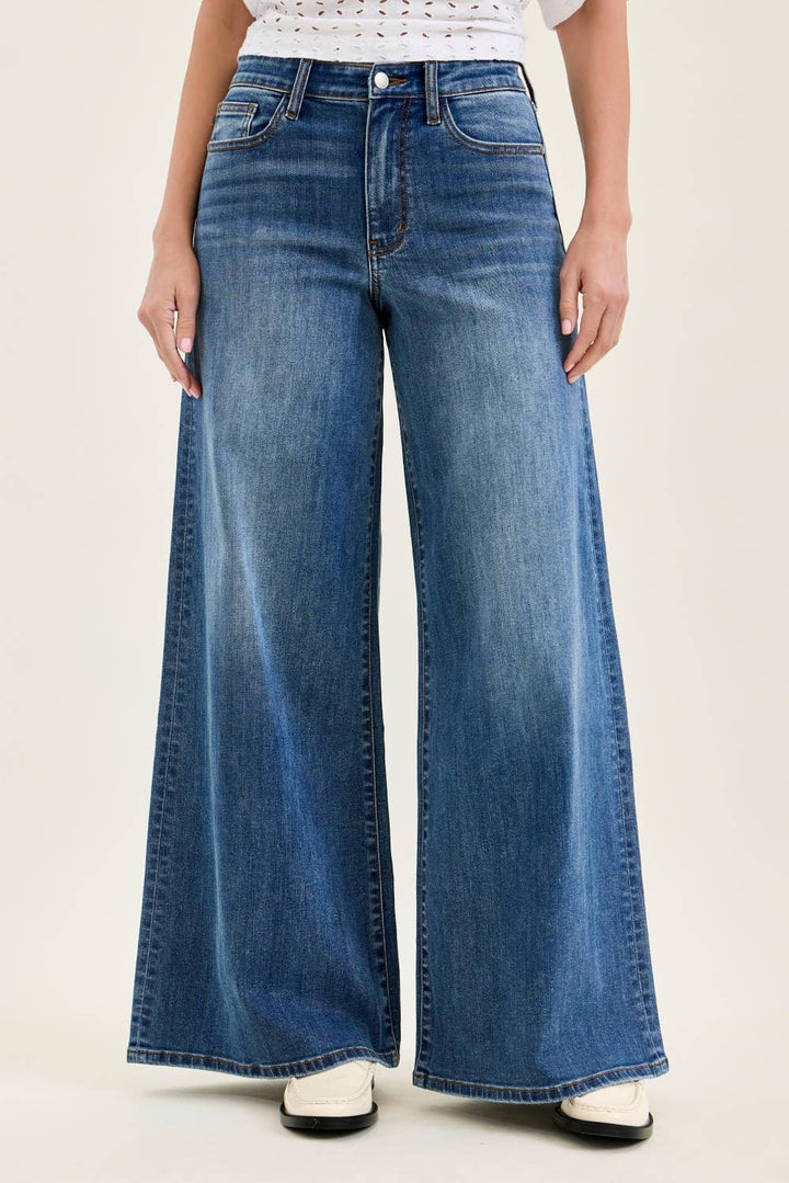 The Skyline Wide Leg Palazzo Jeans| Judy Blue