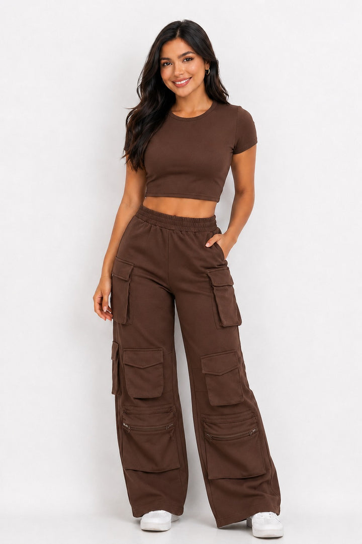 Comfy Big Pockets Cargo pants (Brown)