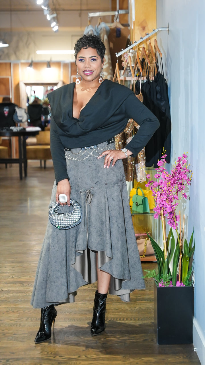 All in the Details dual mix Asymmetrical Skirt