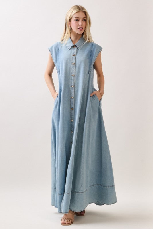Denim Daydream Maxi Dress