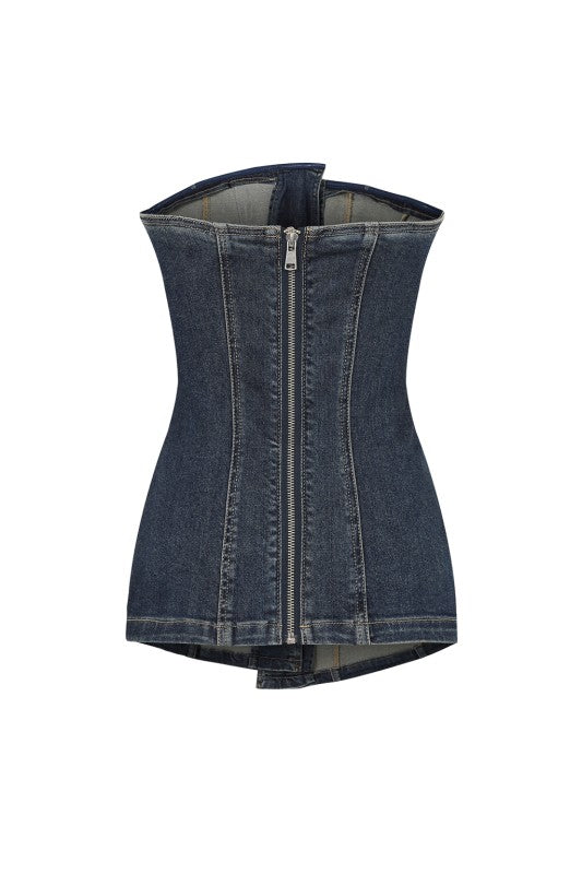 Wrap it Around Denim Tube Top