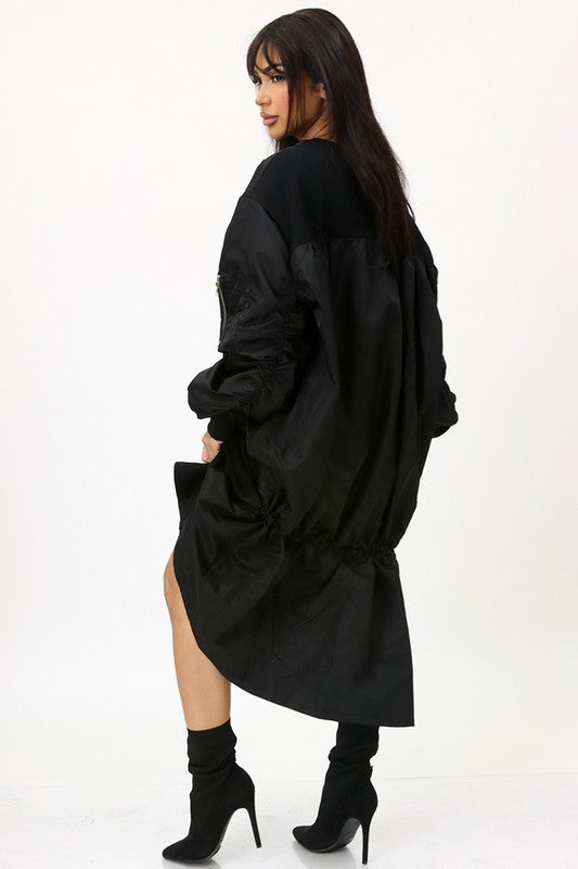 In Flight Contrast Oversize Dress( Green/Black)