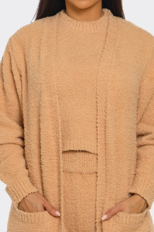 Warm me up Cozy 3pc Set (Beige & Black)