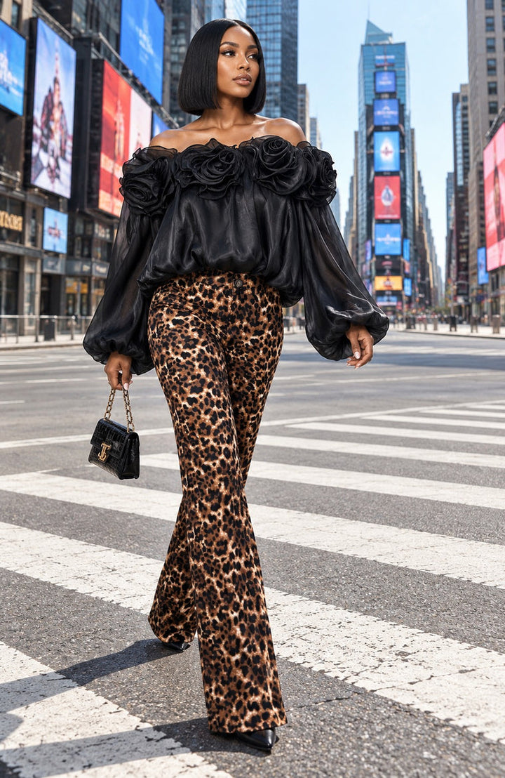 Midnight Bloom Rose Blouse