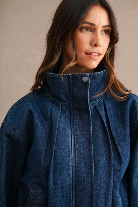 The Indigo Lace UP Denim Jacket