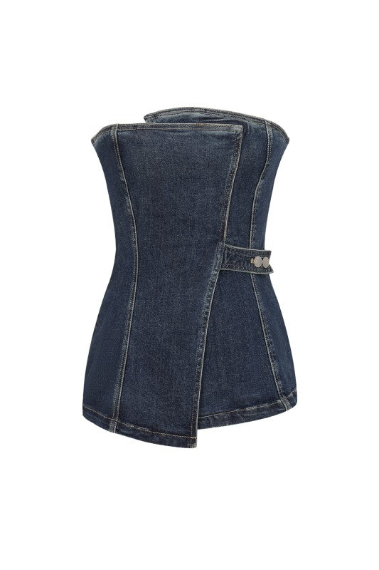 Wrap it Around Denim Tube Top