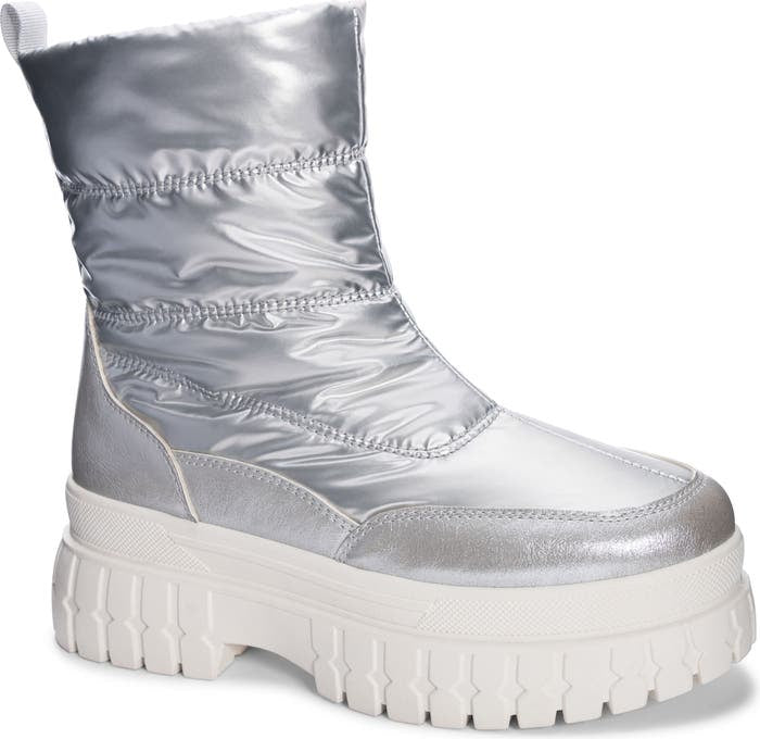 Silver Dash Platform Bootie