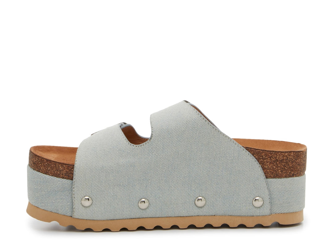 Too Comfy Denim Buckle Sandal