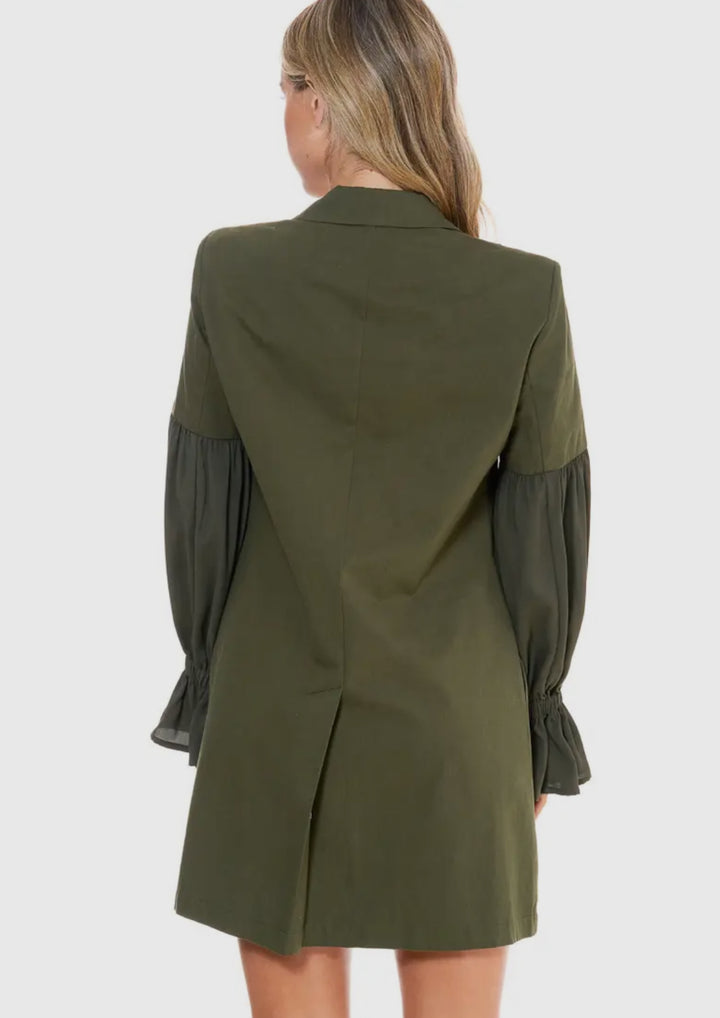 Double Breasted Blazer w/Brooch