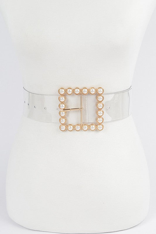 Beaded Square Clear Belt