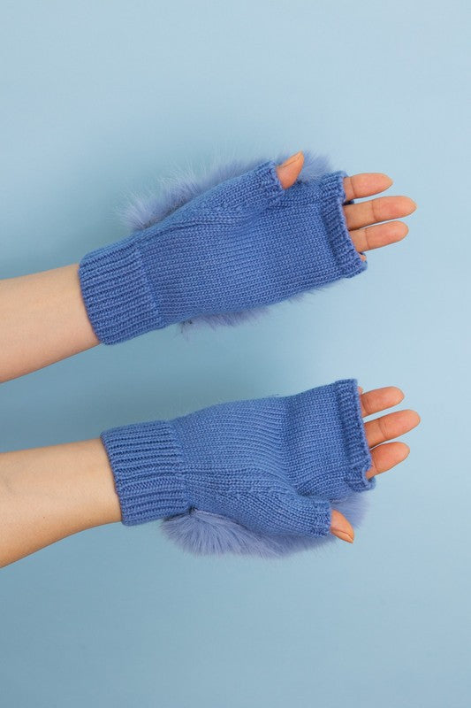 Fuzzy Fur Fingerless Sweater Gloves