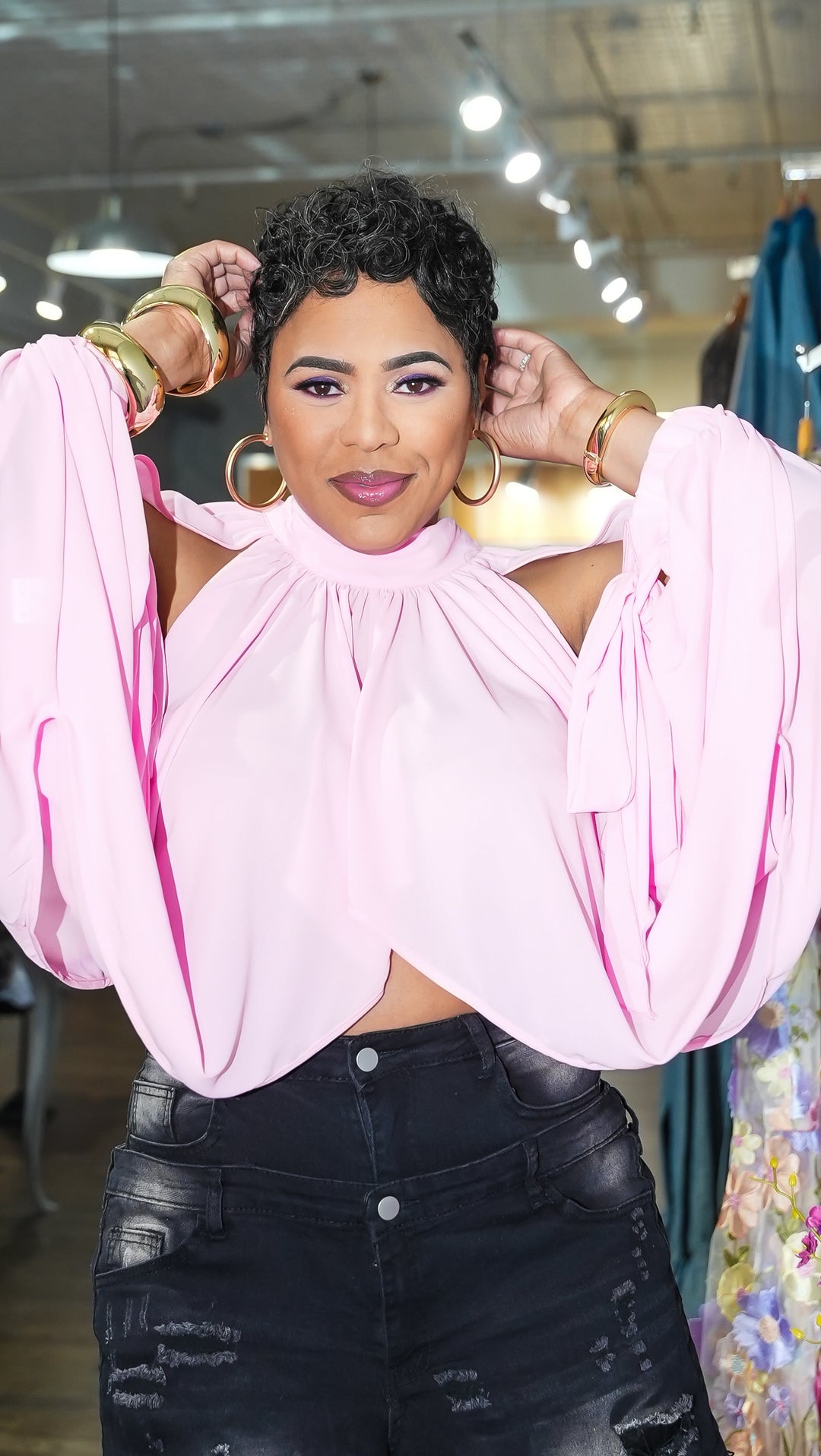 Hanging Around Open Shoulder Top