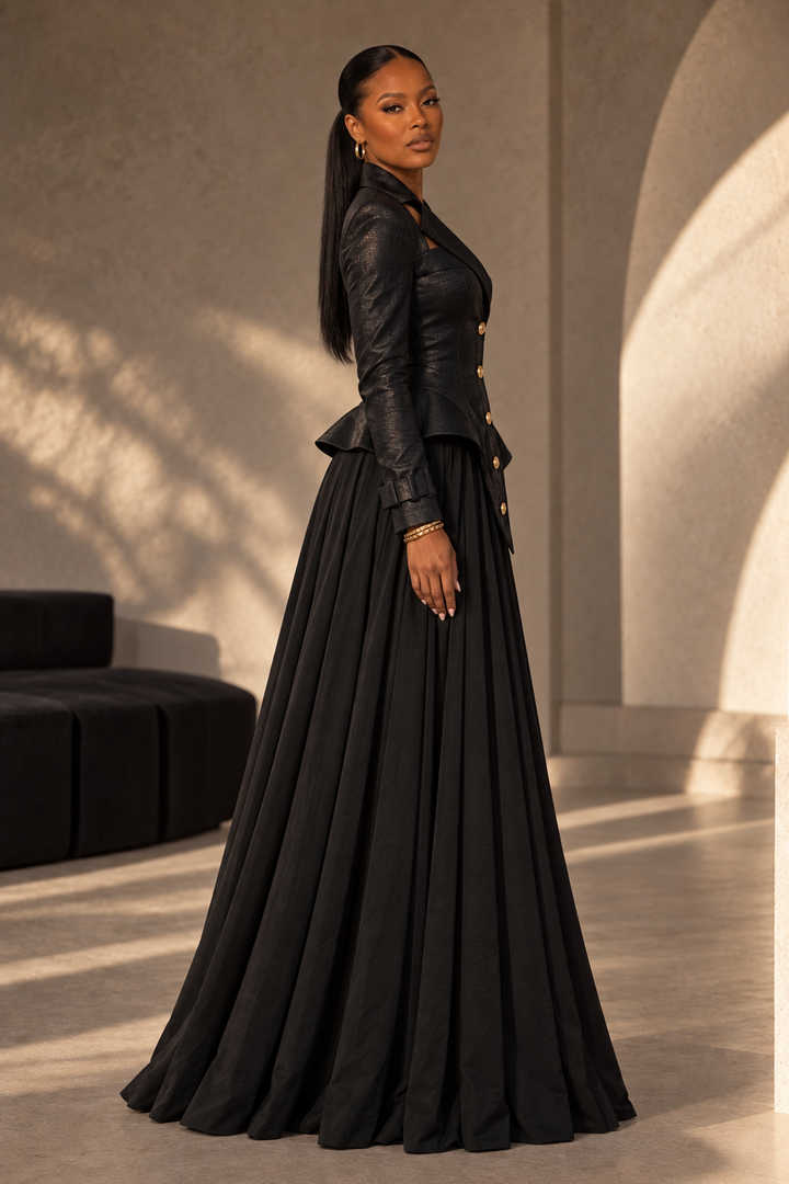 The Power Play Peplum Maxi Dress