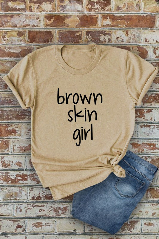 Brown Skin Girl T-shirt (Sand, Black, Olive)