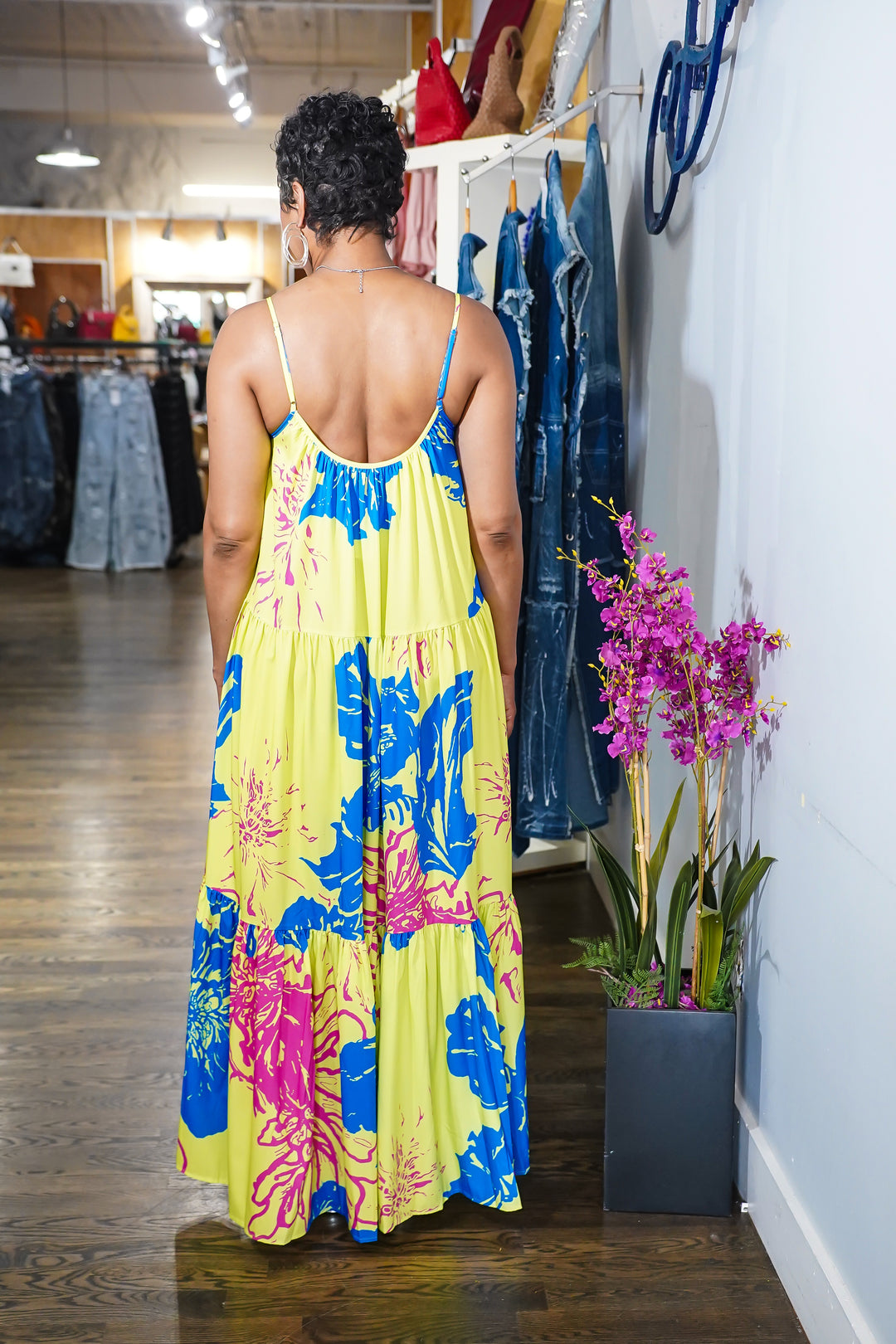 Island printed Strap Maxi Dress