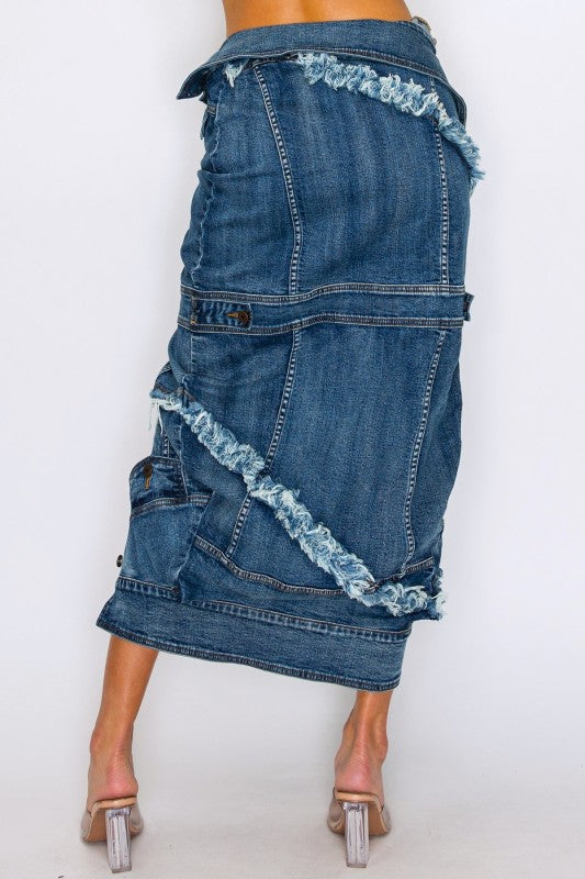Upside Down You Turning Me Denim Skirt (Denim)