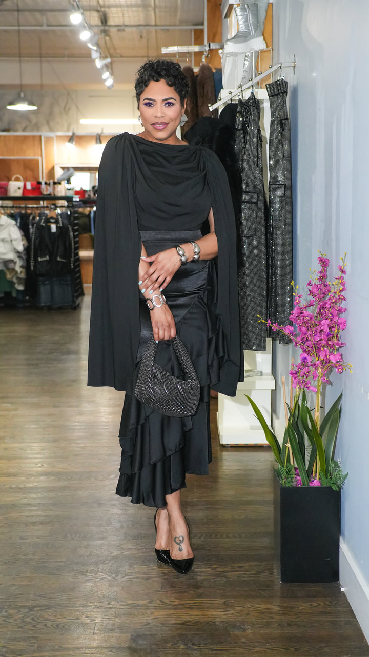 Drape it Over Sleeve Bodysuit (Black)