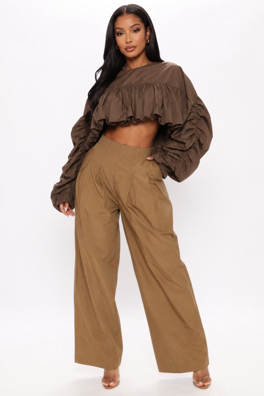 Drama Effect Ruffle Crop Top
