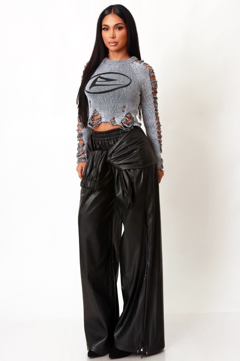 Stormy All Distressed Knit Top