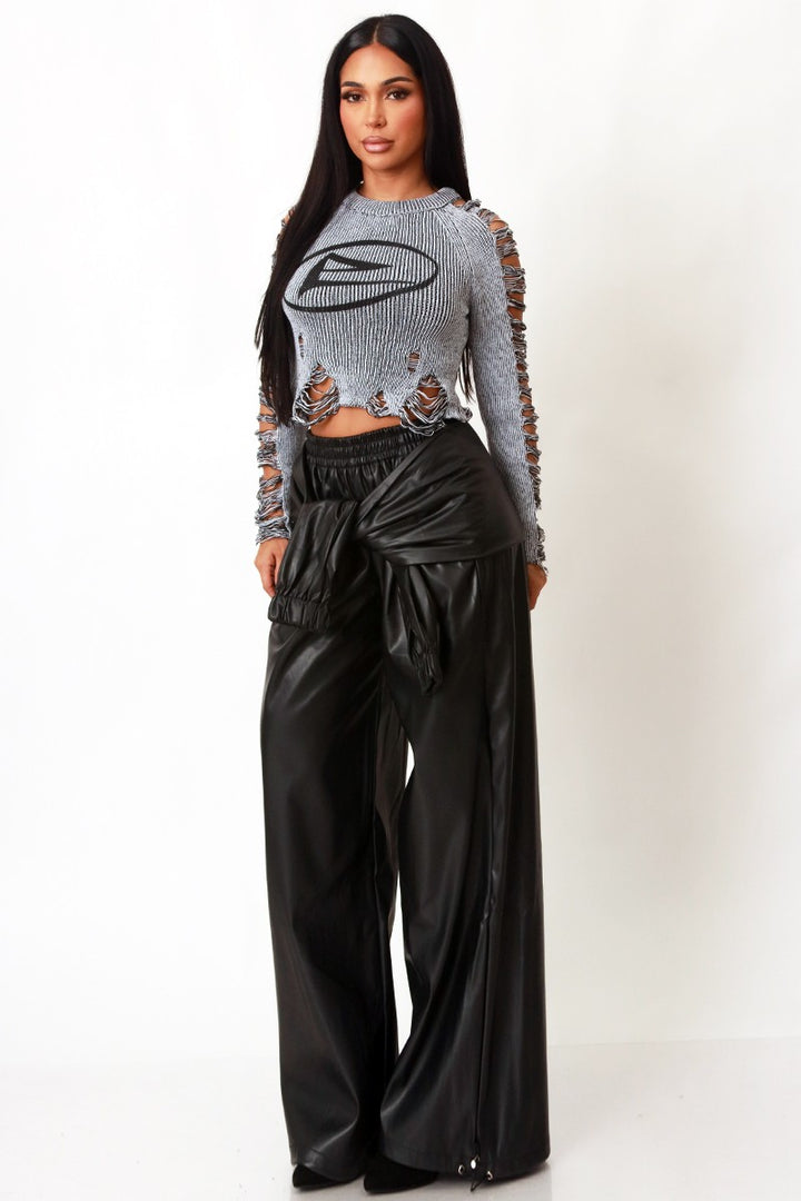 Stormy All Distressed Knit Top