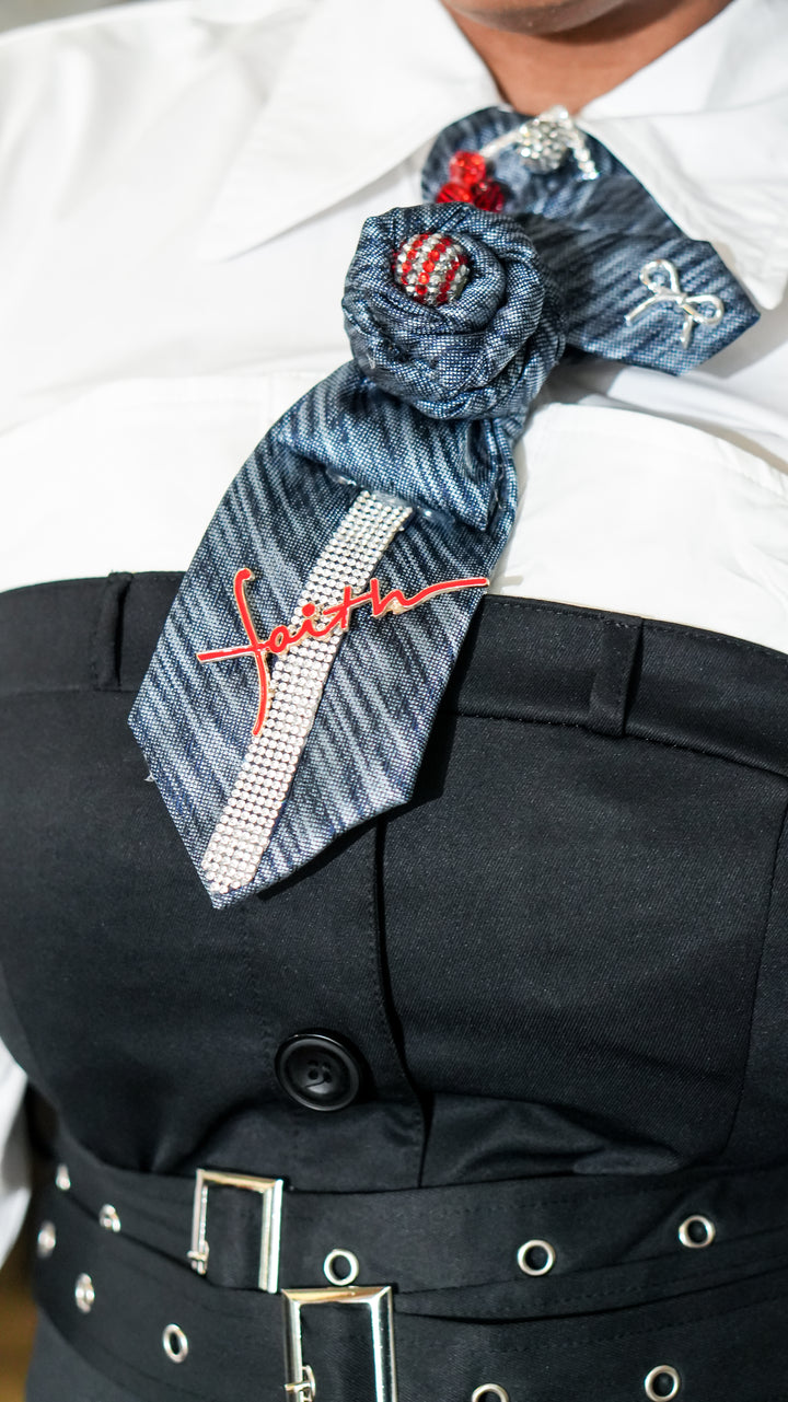 Walking in Faith Blue Necktie