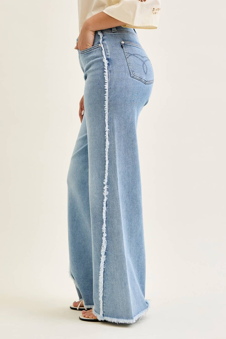 The Split Decision| Judy Blue Wide w/ Raw Twisted Outseam