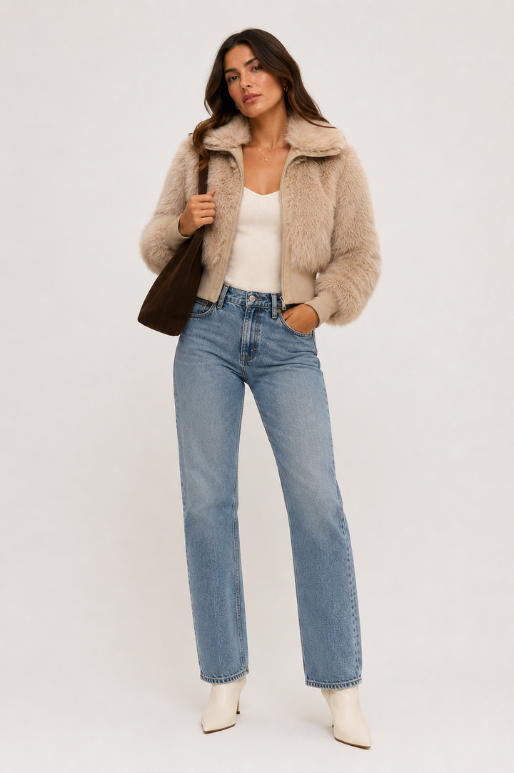 The Aubrey Faux Fur Zipper Jacket
