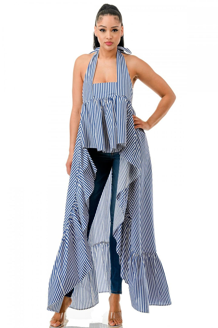 Follow the lines Halter Asymmetrical Top