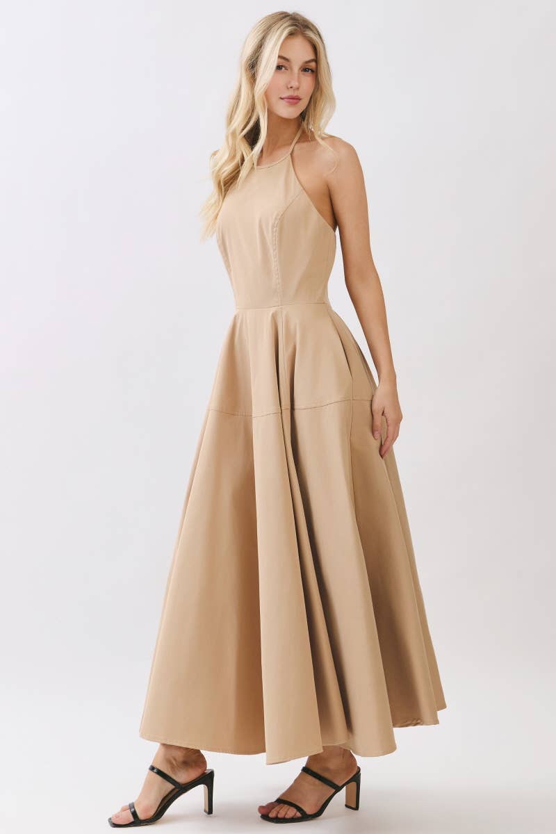 Grace in Motion Sleeveless Halter Dress