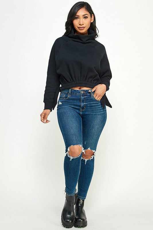 Fleece High Neck Sweatshirt